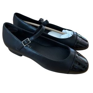 Tahari Black Patent Ballet Flats Mary Janes Womens Size 8.5 New In Box Office